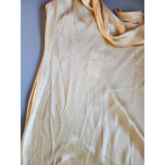 NWD Reformation Ronda Silk Wedding Gown Maxi Dress Size 14 Sunshine #4A458 - Picture 10 of 16